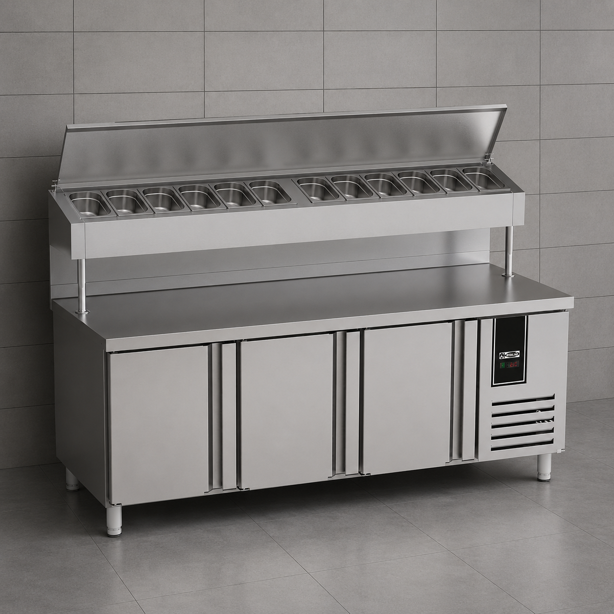 Pizza & Salad Preparation Refrigerator with Granite Top
