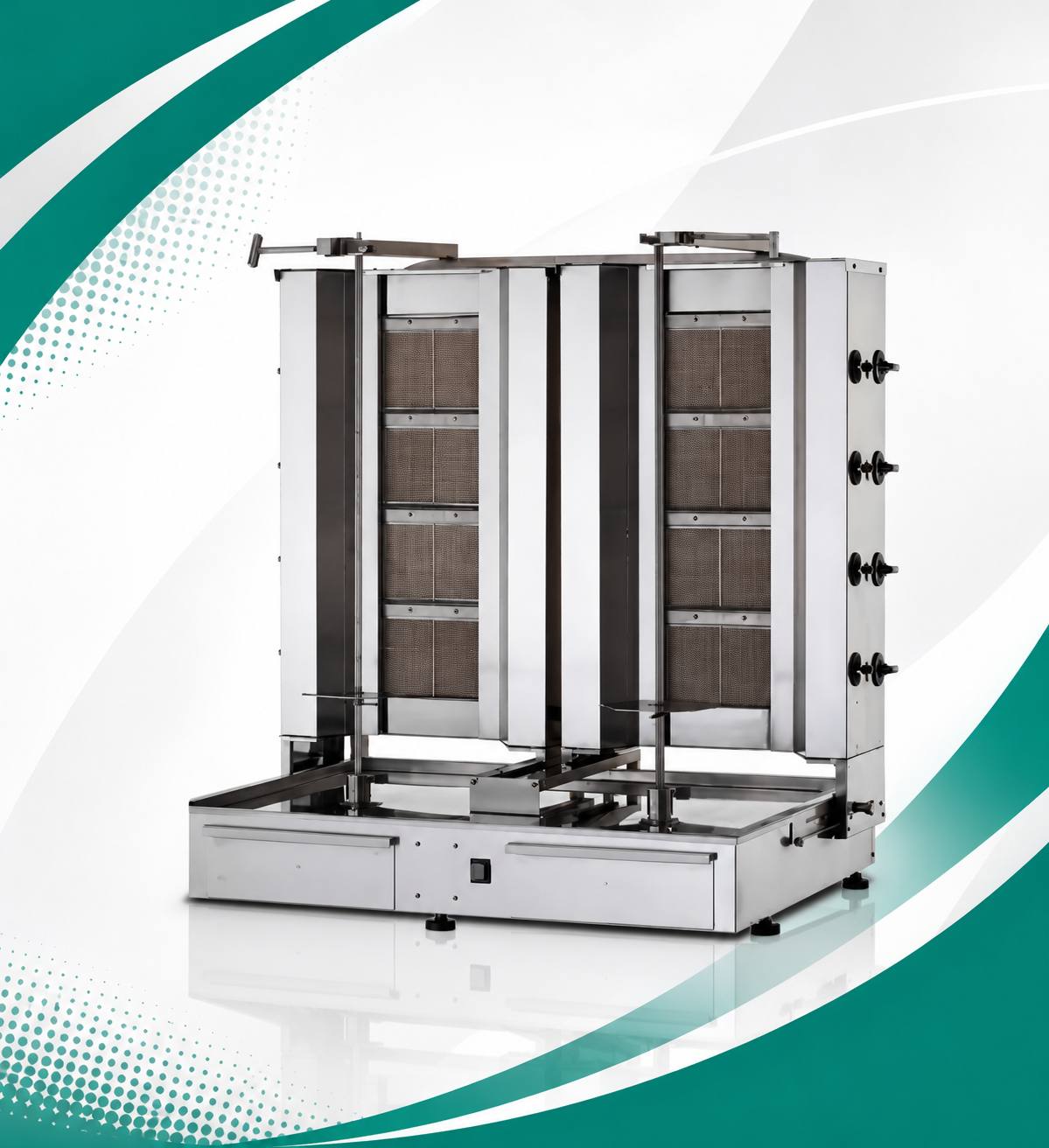 Doner Machine Twin with Gas (With Bottom Motor)
