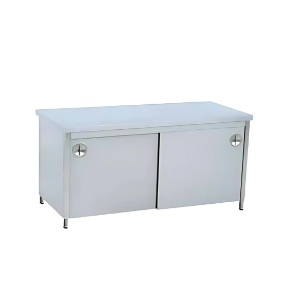 Service Table with Intermediate Shelf with Cabinet