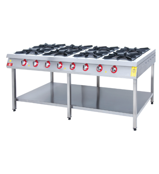 Cooker with shelf 8 Burner