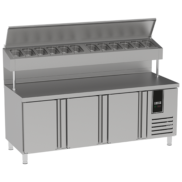 Pizza & Salad Preparation Refrigerator with Granite Top